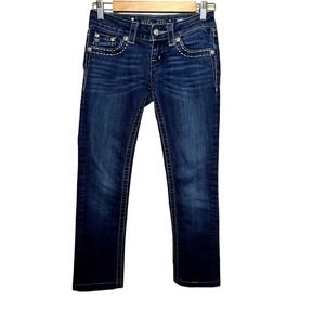 Miss Me Low Rise Straight‎ Jeans Women's Size 24 Embellished 25" Inseam